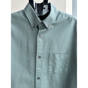 GAP Green Cotton Button Down Long Sleeve Shirt L Tall